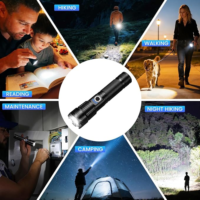 Rechargeable LED Flashlight, 000 High Lumens Super Bright Flashlight, 5 Modes - Image 7
