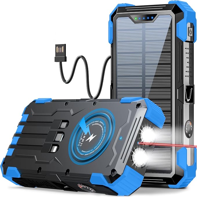Sudrov Solar Charger Power Bank, 42800mAh Wireless Portable Charger by Sudrov