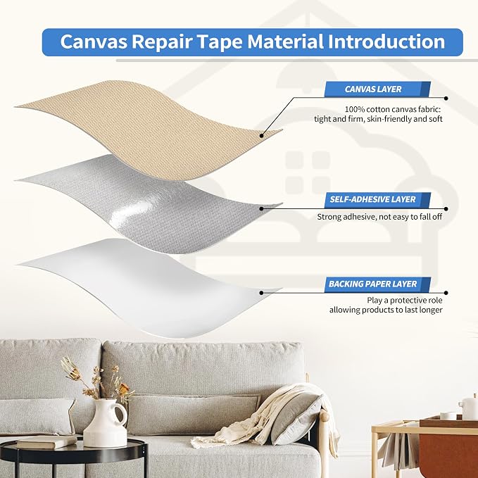 KING MOUNTAIN Canvas Repair Patch 16×60 Inch Self-Adhesive Waterproof Fabric - Image 3