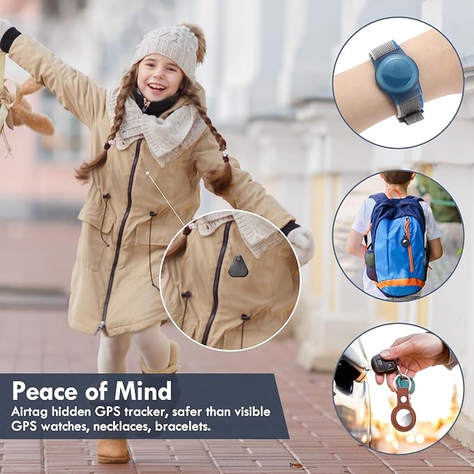 Airtag Holder for Kids Hidden 2 Pack Upgraded GPS Tracker Case, Anti-Removal - Image 3