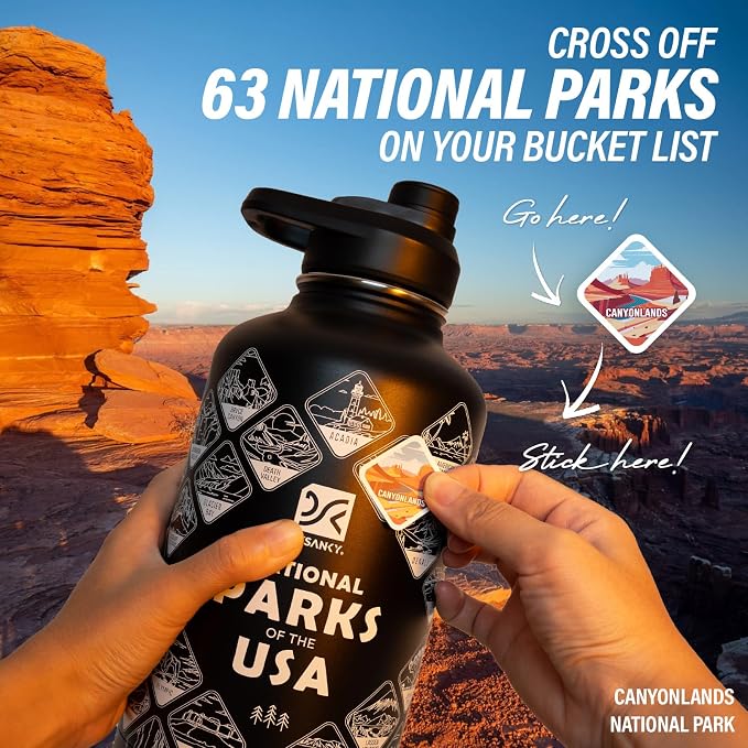 DYSANKY National Parks Water Bottle – 64 oz Insulated Stainless Steel Bottle - Image 3