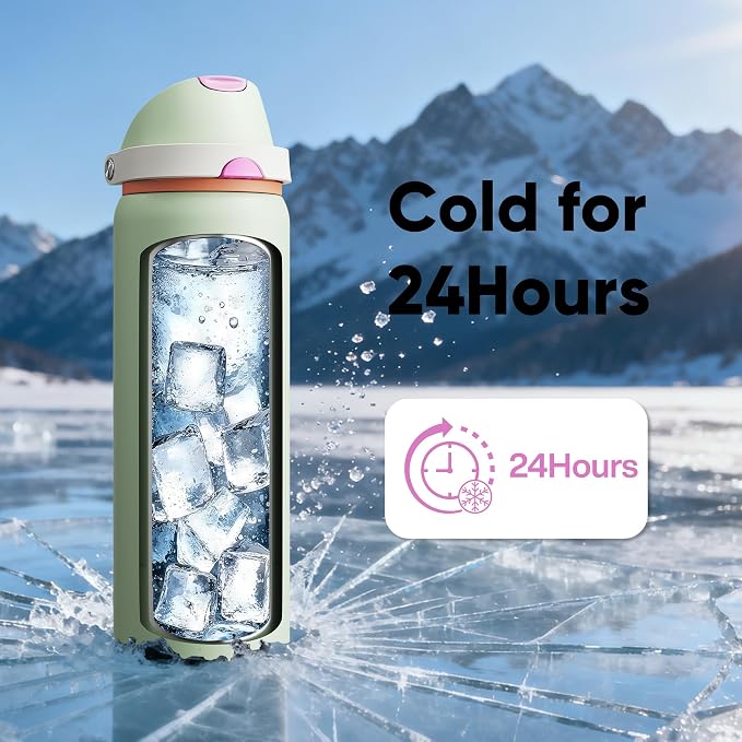 Insulated Water Bottle with Straw - Image 7