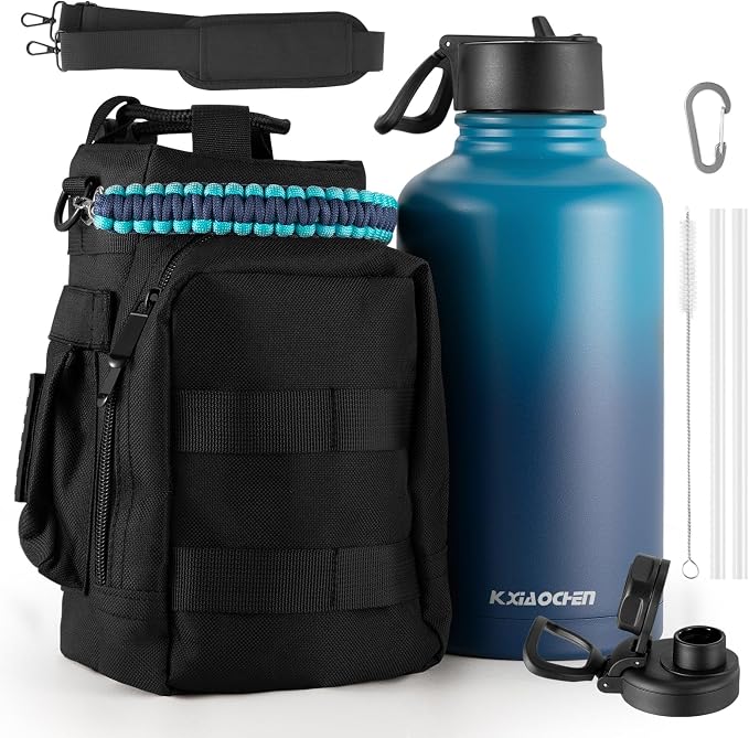 KXIAOCHEN Insulated Water Bottle, Stainless Steel Water Bottle, 2 Lids by KXIAOCHEN