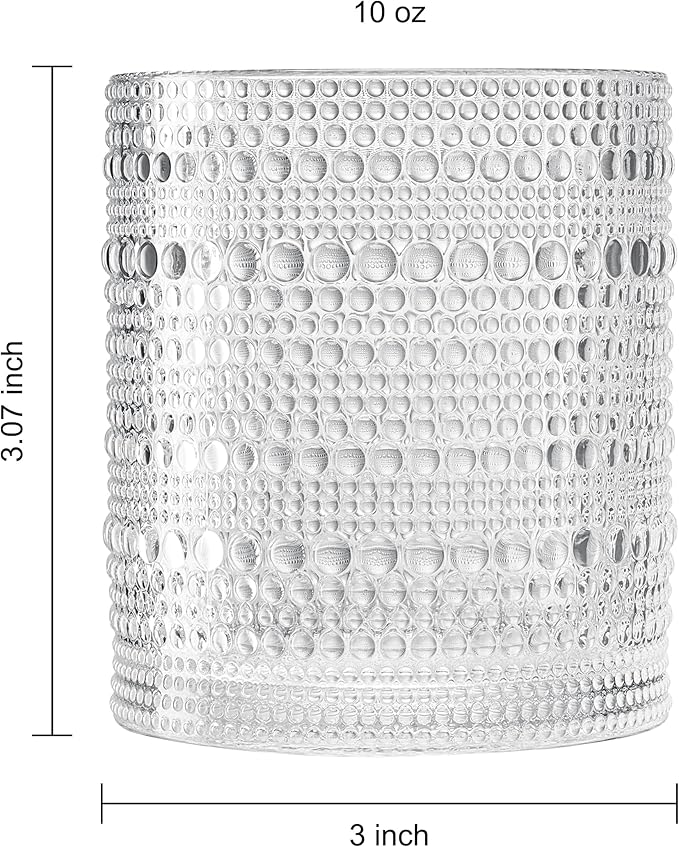 Plastic Hobnail Drinking Glasses Set of 6 Tritan Lowball Cups 14oz, - Image 5