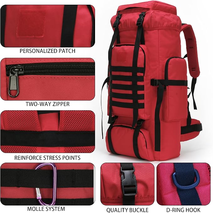 Hiking Backpack for Men 70L/100L Camping Backpack Military Rucksack Molle 3 - Image 6