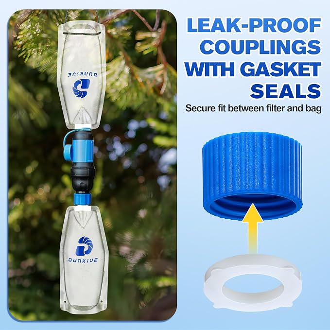1L Collapsible Water Filter Bags and Water Filter Coupling Kit Compatible - Image 2