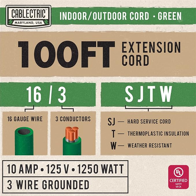100 Foot Outdoor Extension Cord - Image 2