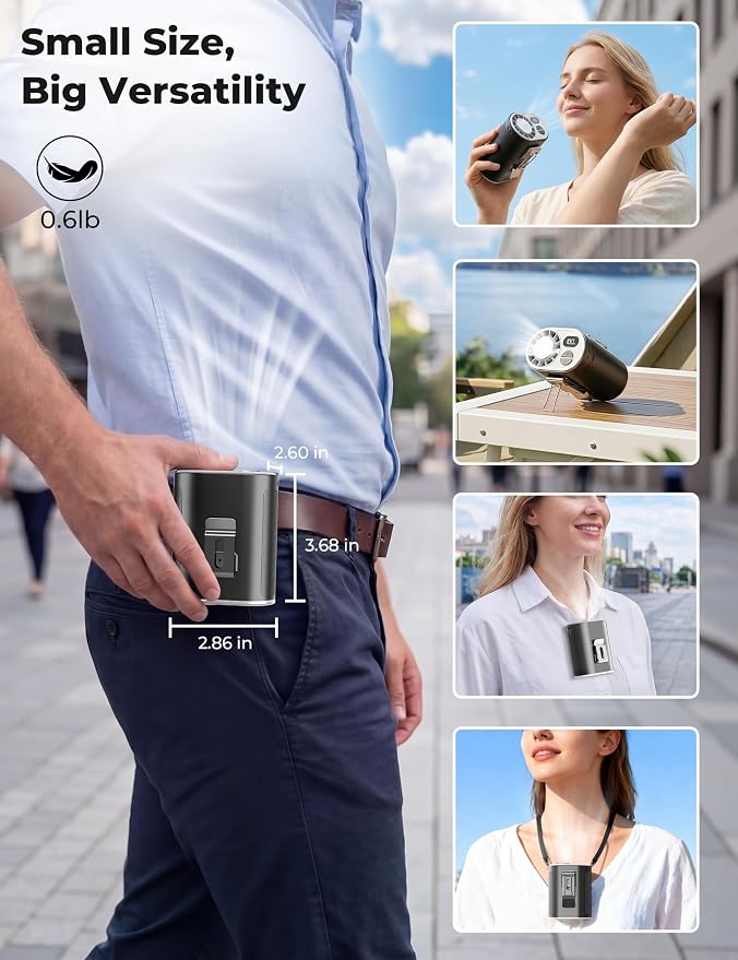 Portable Waist Fan with Ice Cooling, Instant Chill to 50℉, Mother Father Day - Image 5