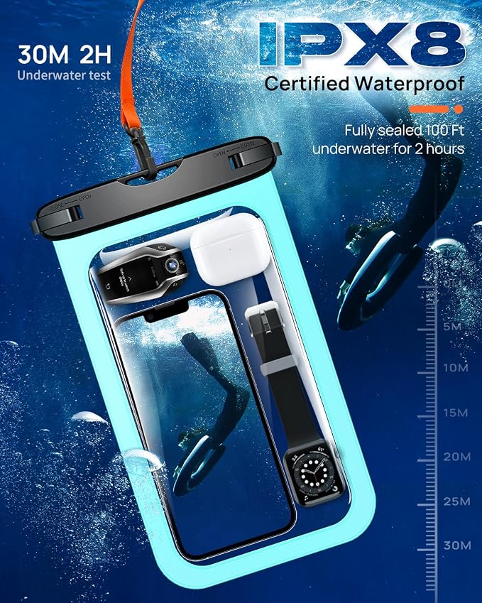 Lanhiem Large Waterproof Phone Pouch Universal IPX8 Waterproof Dry Bag - Image 3