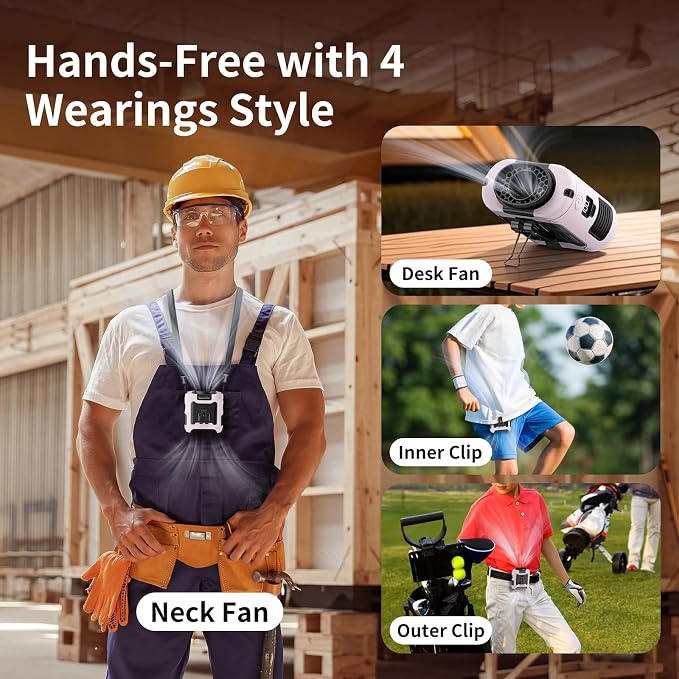 Socool 10000mAh Portable Waist Fan Clip on Wearable Belt Personal Fan - Image 7