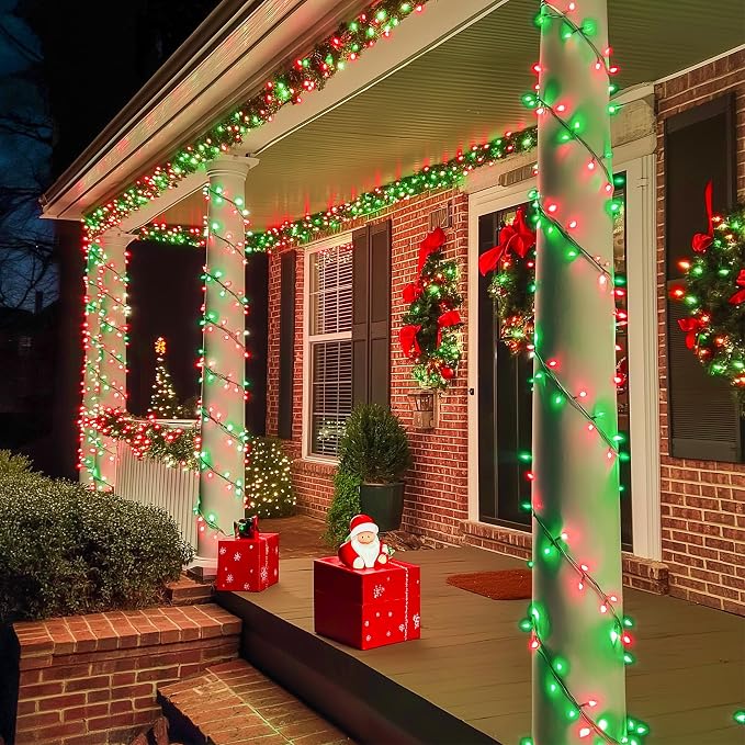 JMEXSUSS 200 LED Red and Green String Lights Outdoor, 66ft Christmas String - Image 5