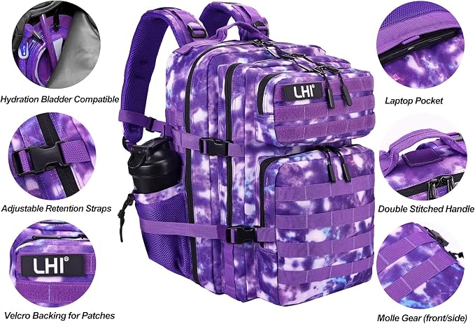 LHI Military Tactical Backpack for Men and Women 45L Army 3 Days Assault Pack - Image 5