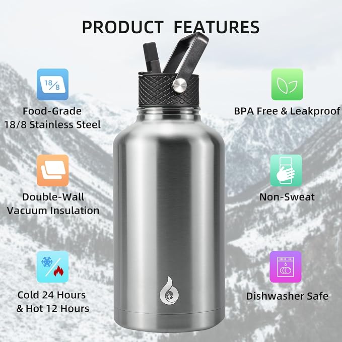 BJPKPK Half Gallon Insulated Water Bottles - Image 3