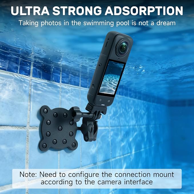 Swimming Pool Mount for Insta360 X5 X4 Air ACE PRO 2 Action Camera Suction Cup - Image 3