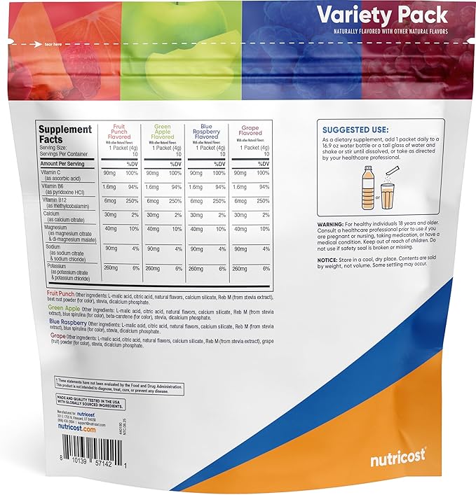 Nutricost Electrolytes Complex, Variety Pack Flavored, 40 Stickpacks - Image 4