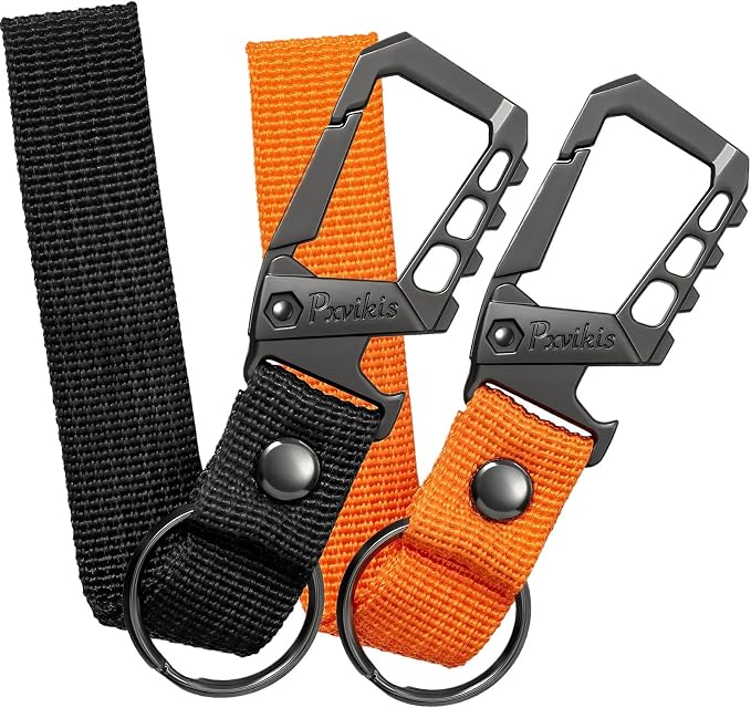 Metal heavy duty key chain carabiner clip bottle opener wrist lanyard ring car by Unknown