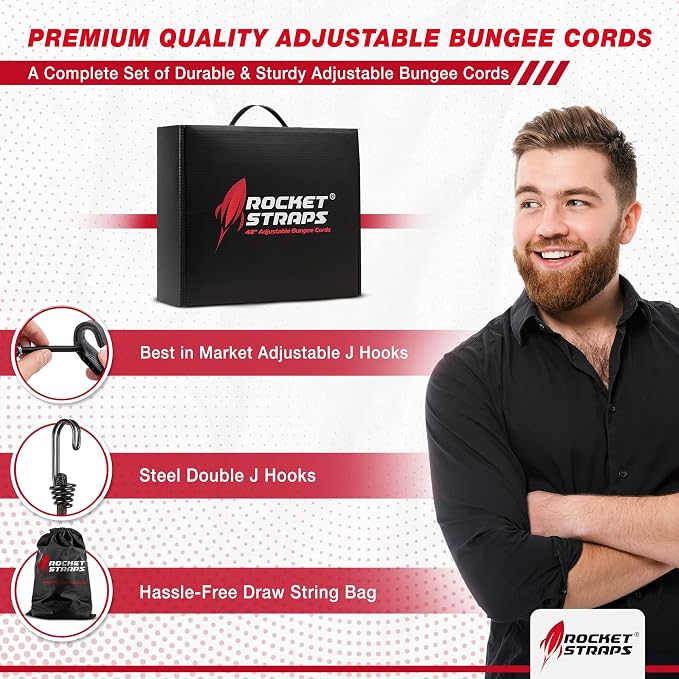 Rocket Straps - Ultimate Adjustable Outdoor Bungee Cord Assortment - Heavy Duty - Image 2