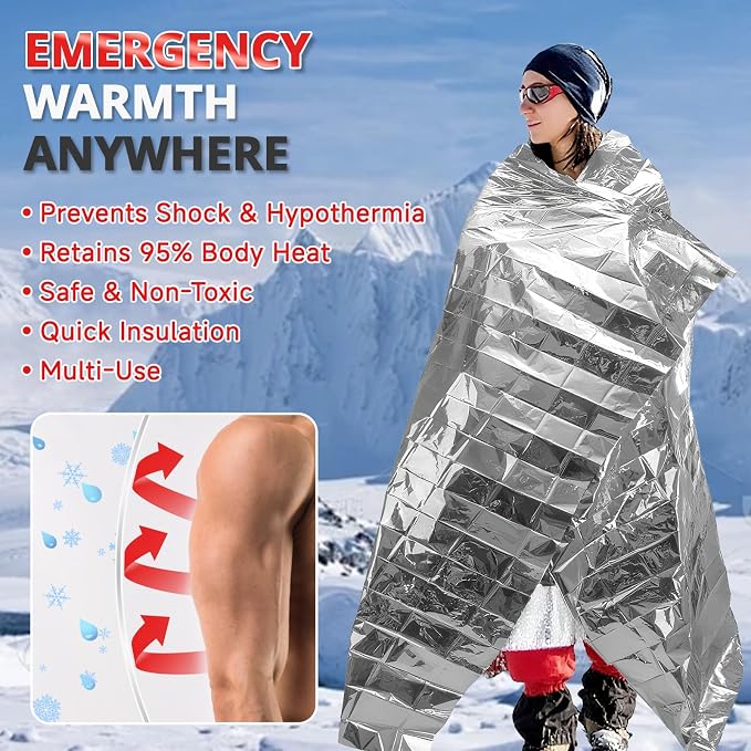SecuCaptain Survival Emergency Thermal Blankets: 75 Pack Extra Large 84” x63” - Image 7