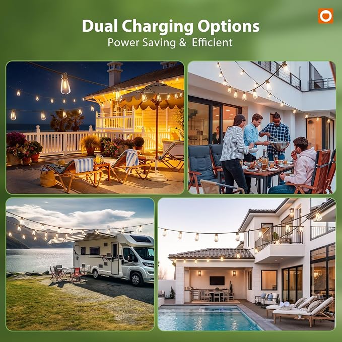 addlon 102FT Solar String Lights Outdoor Waterproof - Image 9