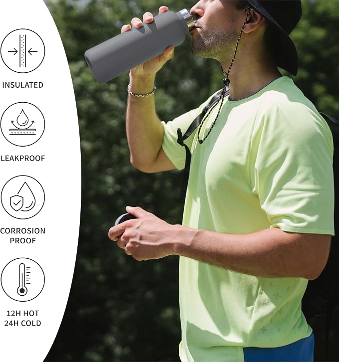 Bambaw Stainless Steel Water Bottle, 32 oz Water Bottles Insulated, - Image 3