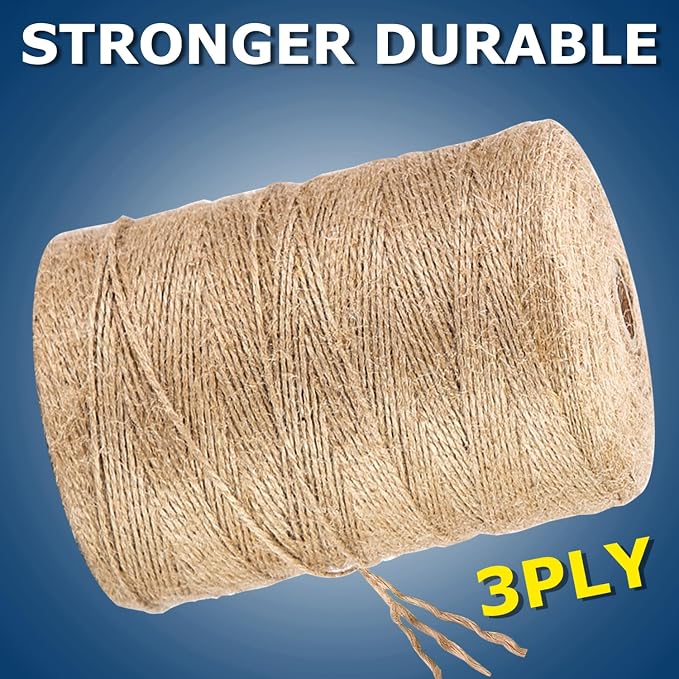 Vanhench 400Feet Natural Jute Twine String, Bulk Hemp Jute Rope Cord Twine - Image 3