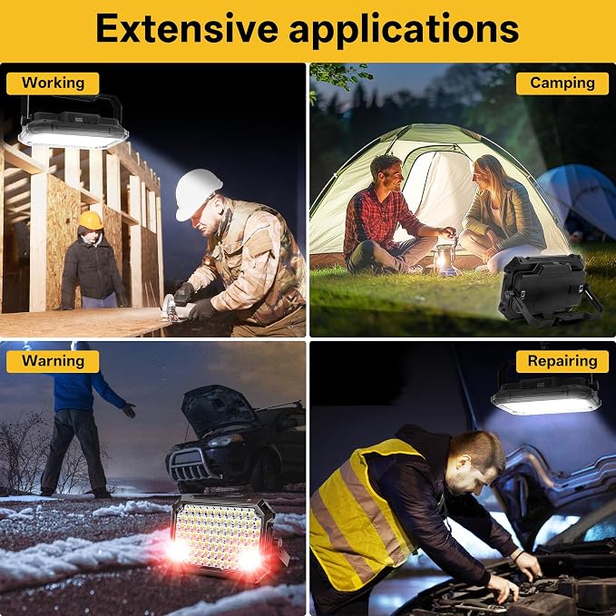 LED Work Light Rechargeable Outdoor, 13000mAh Work Flood Lights 10000LM - Image 8