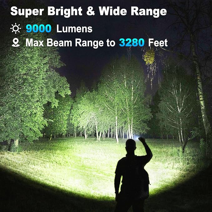 KINGCAESAR 3 Pack Rechargeable Flashlights 90, 000 High Lumen, Ultra Bright LED - Image 2