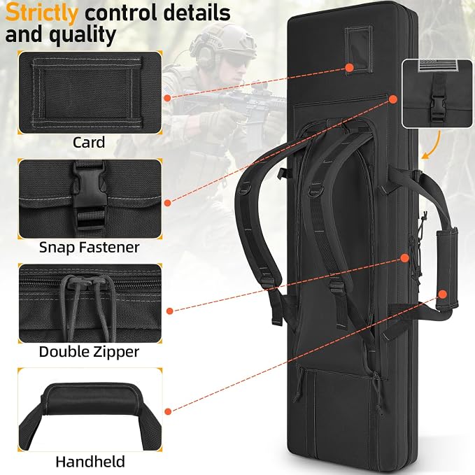 TORIBIO Double Rifle Case Soft Bag 32" 34" 36" 42" 46" 48'' 51“ 55” Gun Case - Image 6