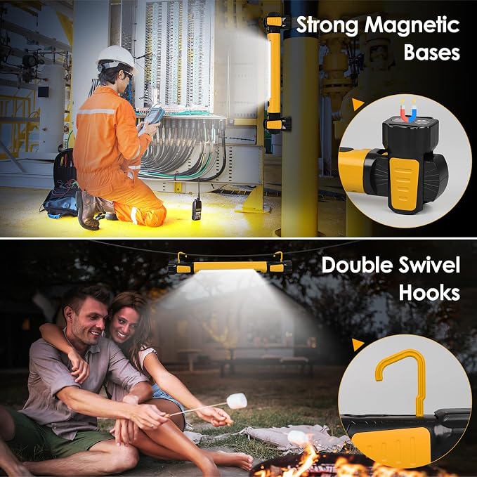 Work Light, 2500LM Bright LED Work Lights, 5200mAh Rechargeable Magnetic - Image 5