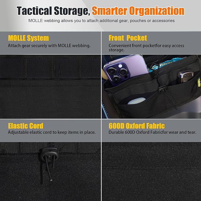 Seat Back Storage Bag for Ford Bronco 2021-2025, MOLLE Tactical Organizer for - Image 3