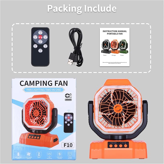 AVV 20000mAh High Speed Portable Camping Rechargeable Fan - Image 8