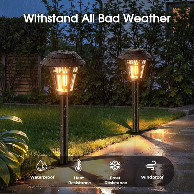 LETMY Solar Pathway Lights Outdoor, 10 Pack Solar Lights Outdoor Waterproof - Image 6