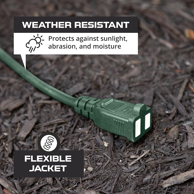 Iron Forge Cable Weatherproof Outdoor Extension Cord 25 ft, 13 Amp Green - Image 3