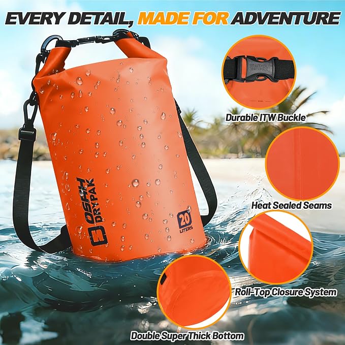 Waterproof Dry Bag, 5L/10L/20L/30L/40L Roll Top Lightweight Storage Backpack - Image 4