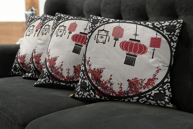 Ambesonne Lantern Throw Pillow Cushion Case Pack of 4, Lanterns - Image 7