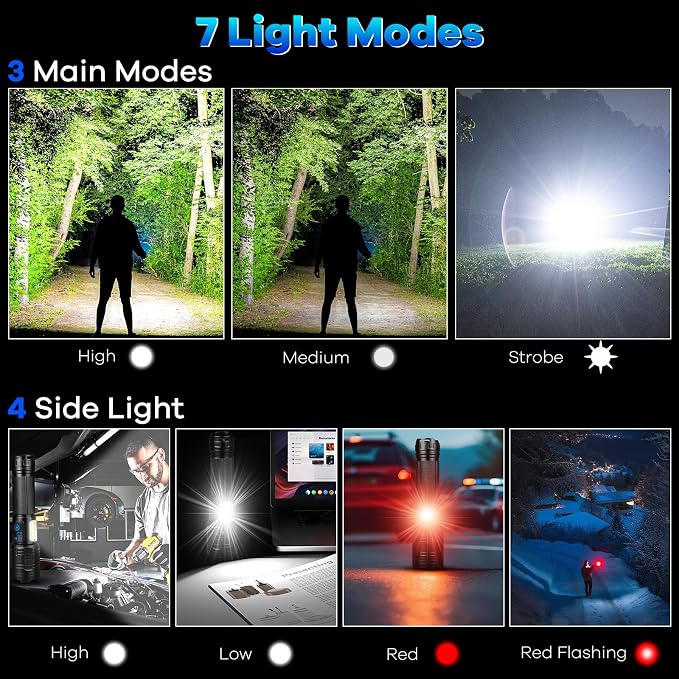 Rechargeable Flashlights 90, 000 High Lumens - Image 5