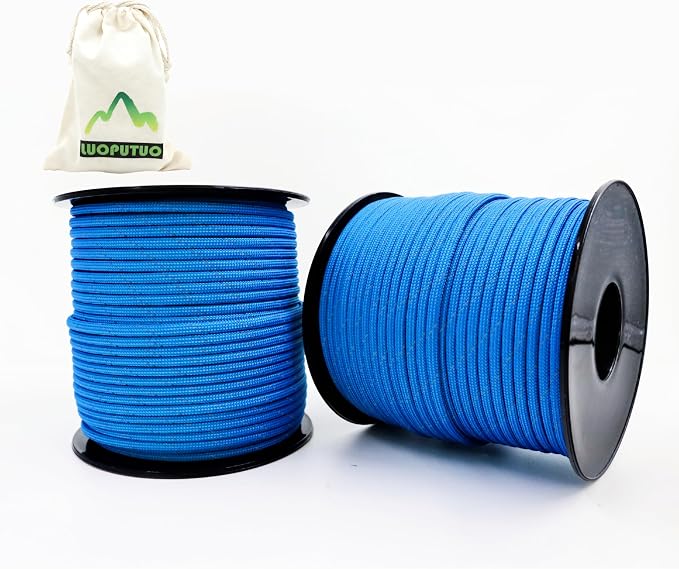 2 Pcs 200FT Paracord Rope, Reflective III Parachute Cord 7 Strand Core 550lb by LUOPUTUO