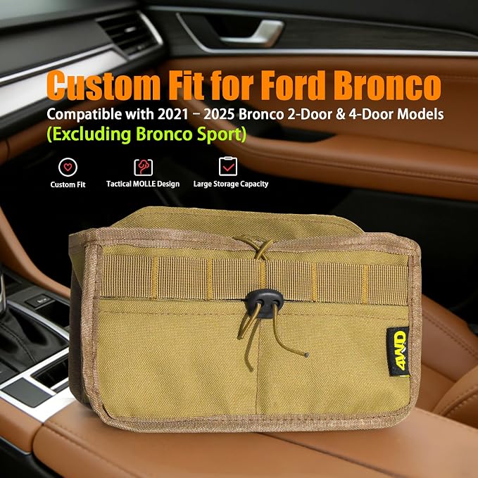 Seat Back Storage Bag for Ford Bronco 2021-2025, MOLLE Tactical Organizer for - Image 7