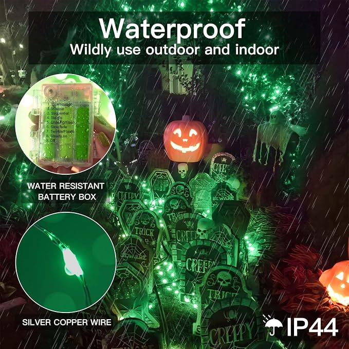 suddus Green Christmas Lights Battery Operatd, 66ft 200LED St Patricks Day - Image 3