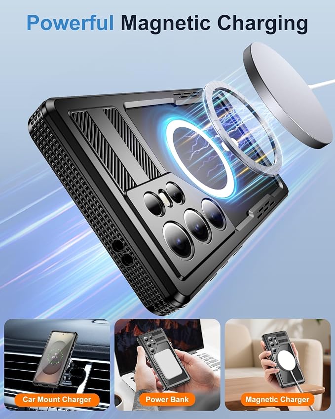 for Samsung Galaxy S25 Ultra Waterproof Case, Magnetic Heavy Duty Military - Image 7