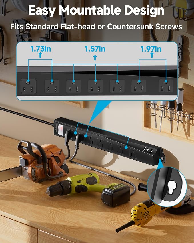 Outdoor Power Strip Weatherproof IPX6, 1625W/13A 10 Ft Extension Cord - Image 5