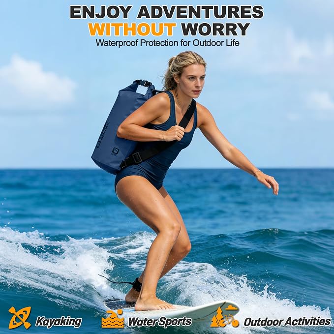 Waterproof Dry Bag, 5L/10L/20L/30L/40L Roll Top Lightweight Storage Backpack - Image 7