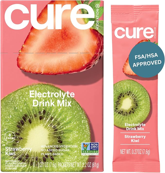 Cure Hydration Plant-Based Electrolyte Drink Mix | No Added Sugar | Dehydration by CureHydration