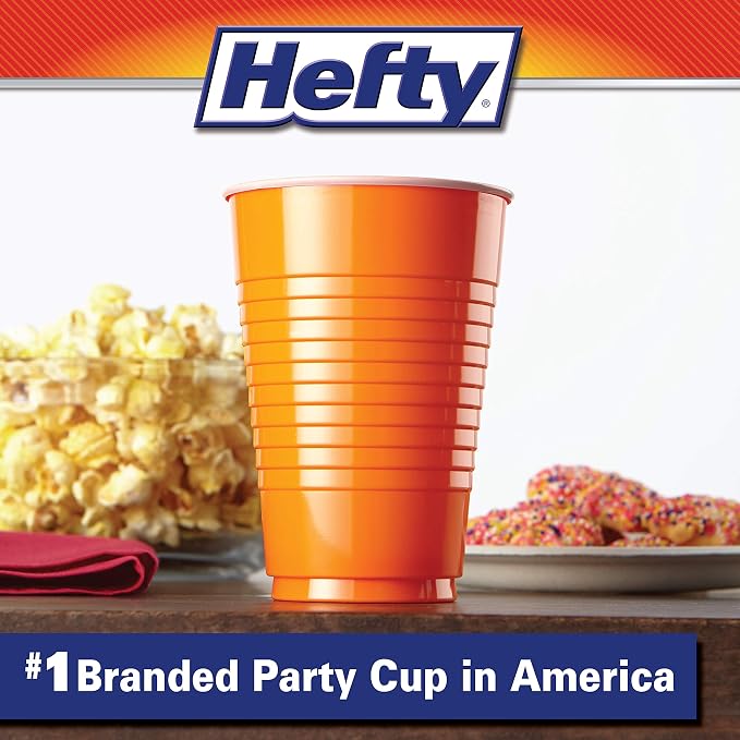 Hefty Plastic Cups, 16 Ounce, Disposable | 100 Count | Pack of 2 | Party | - Image 2