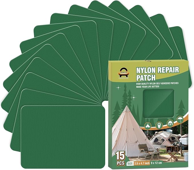 OAZ 15 Pieces 3.5 x 4.7 inch Nylon Repair Patches Nylon Fabric Patch by OAZ