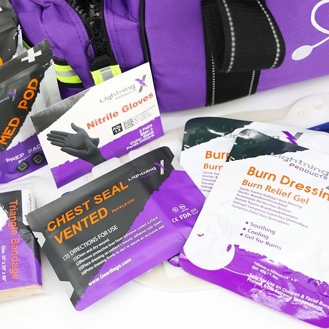 Lightning X MB30-SKC Large EMT Trauma Kit | Fully Stocked First Responder Bag - Image 2