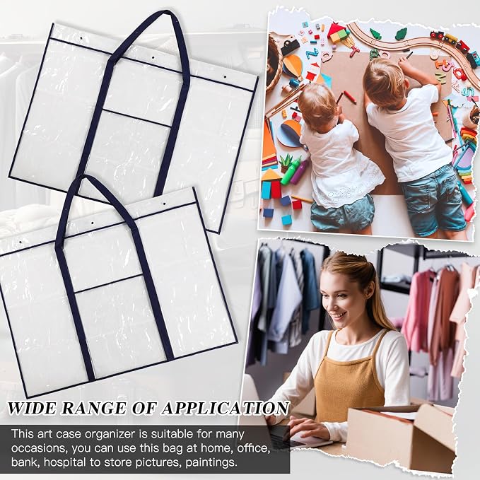 Windyun 2 Pack Large Poster Storage Bag 48" x 36" Bulletin Board Holder Art - Image 7