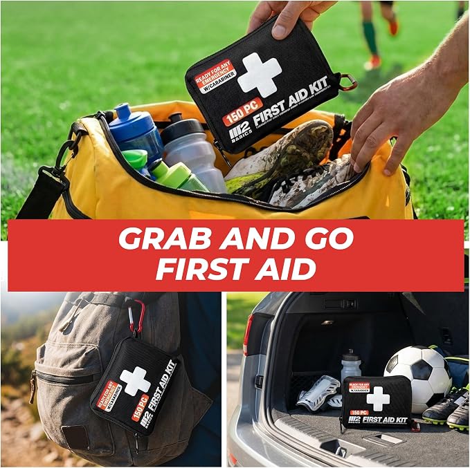 M2 BASICS Compact First Aid Kit, 150 Pieces, Portable Emergency Kit - Image 7