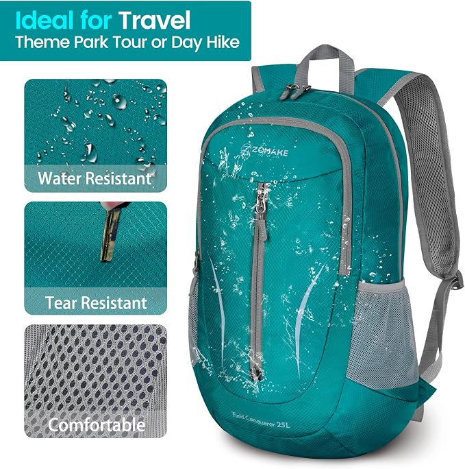 ZOMAKE Ultra Lightweight Packable Backpack 25L, Foldable Hiking Backpacks Water - Image 4