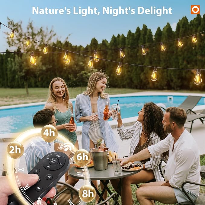 addlon 198FT Solar String Lights Outdoor Waterproof 6W Panel - Image 9